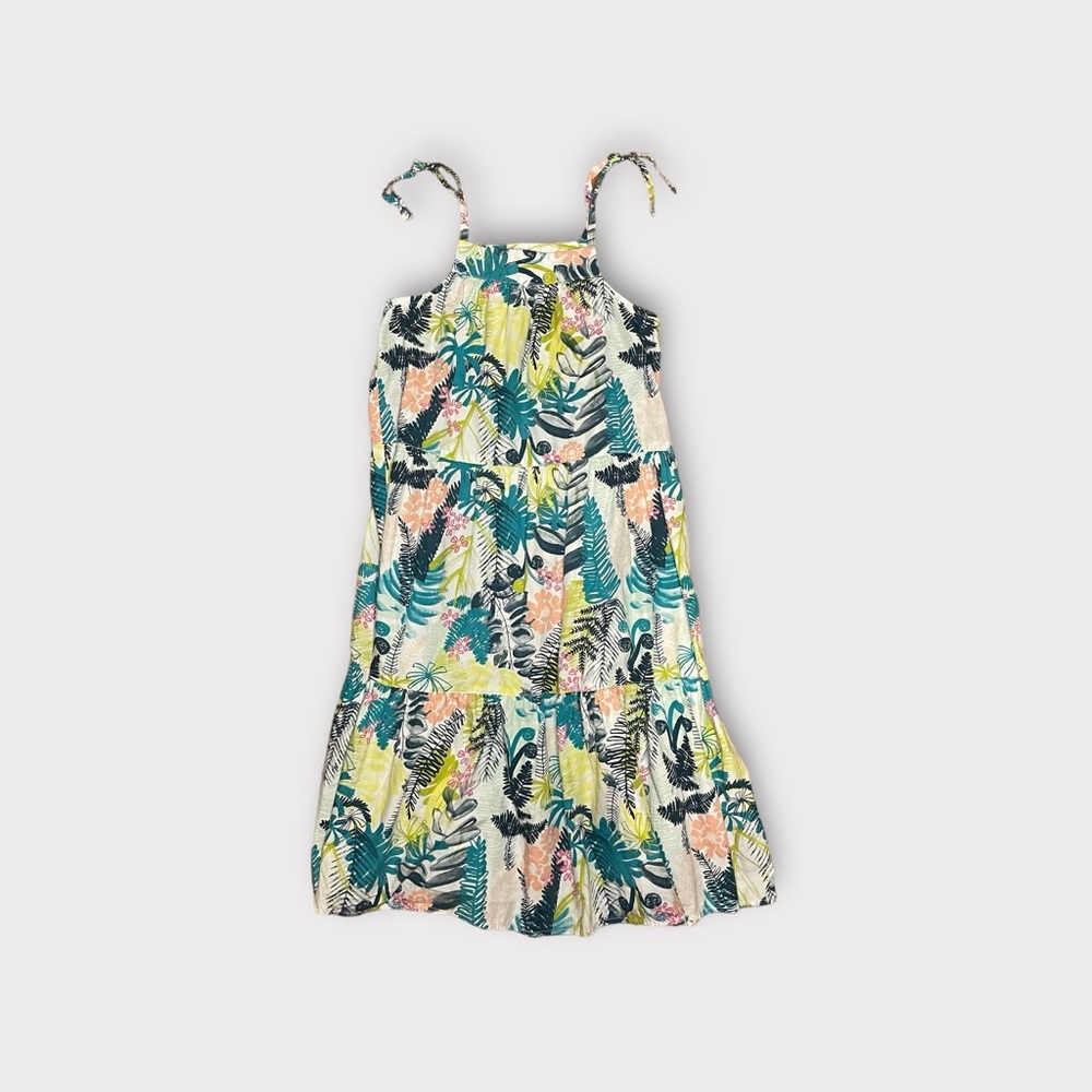 Tea Collection Floral Tropical Paint Pattern Tank Dress